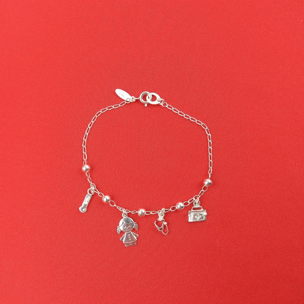 925 sterling Silver women bracelet with nurse charms pulcera de Plata co… - Picture 4 of 9